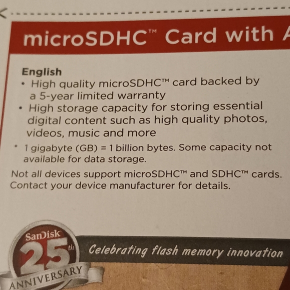 NWT!! SanDisk Memory Card 8GB - Picture 9 of 9